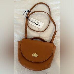 Clare V. light brown crossbody bag
